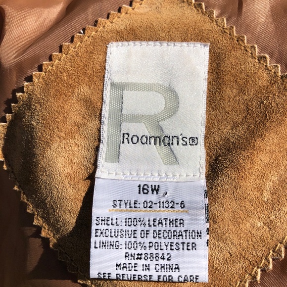 Roaman’s Suede Fringe Jacket Embroidered Size 16W - Picture 9 of 9